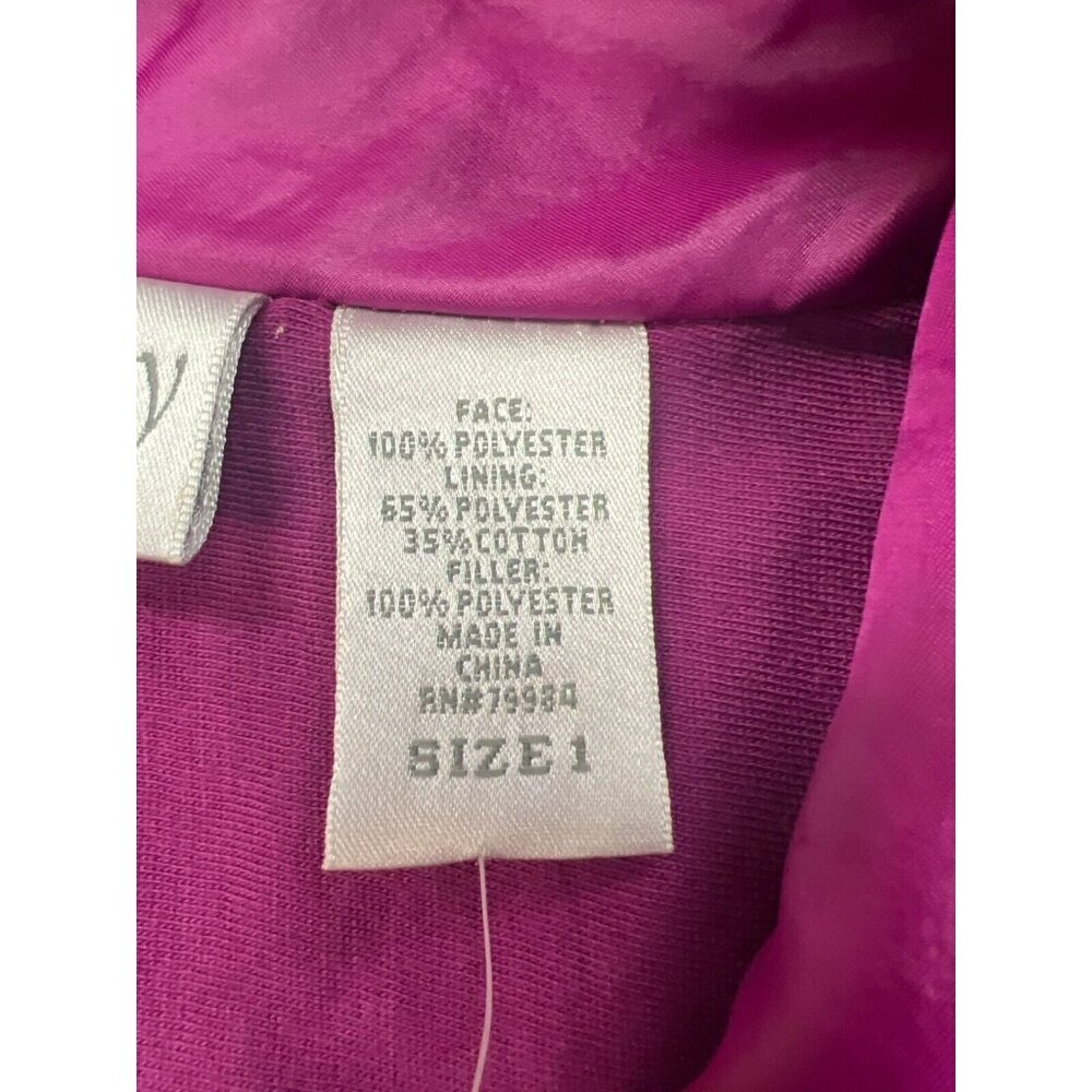 NWT Zenergy By Chicos Womens Pink Shimmer Romana Ruched Zip Puffer Vest Size - Picture 7 of 16